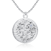 Round Shaped CZ Silver Necklace SPE-5244